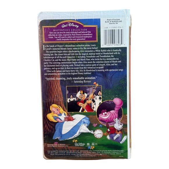 Walt Disney's Alice In Wonderland VHS Tape - New! - Picture 4 of 7